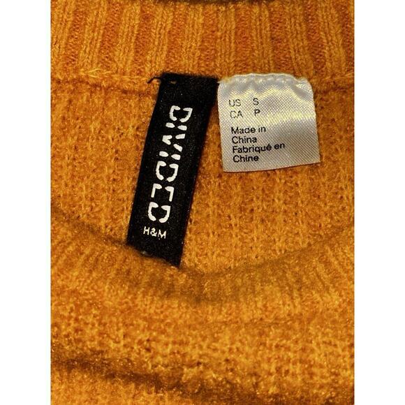 Divided H&M Yellow Crop Sweater Size Small - Picture 3 of 6